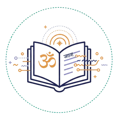 Icon for Vedic Wisdom, depicting a lotus flower containing the Om symbol.